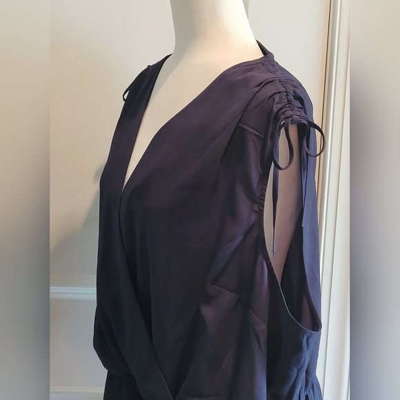 🌺Lane Bryant Peplum Top Drawstring Shoulder Sleeveless Night Sky - Picture 9 of 12